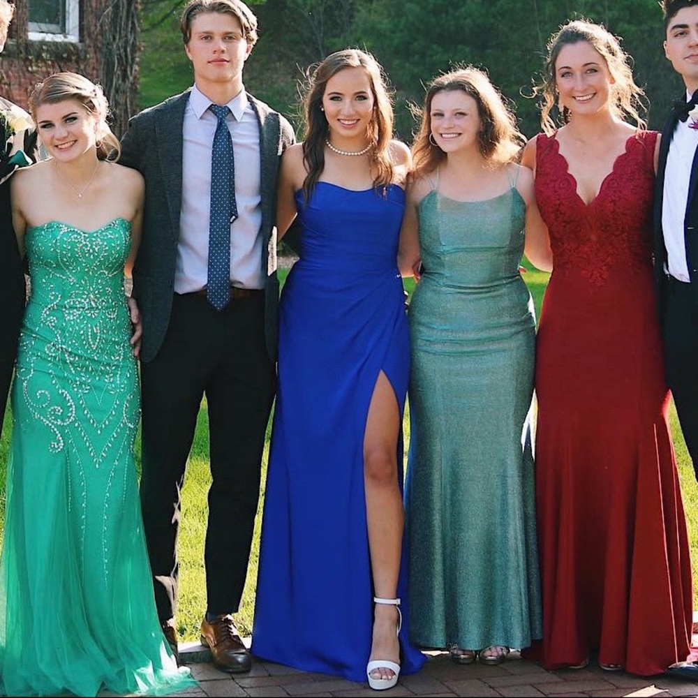 LA FEMME sapphire blue strapless 26794 (PROM)